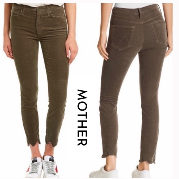 Mother Chic Boho High Waisted Ankle Chew Corduroy in Taupe - Picture 3 of 13